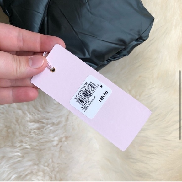 Rachel Parcell Puffer Jacket Quilted Green Botanical Medium - Picture 8 of 8